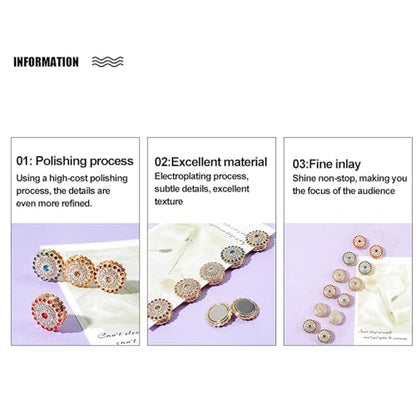 12pcs Magnetic Hijabs Magnets Buckle,rhinestones Hijab Magnet Multi-Use For Muslim Female Clothing Scarf Accessories
