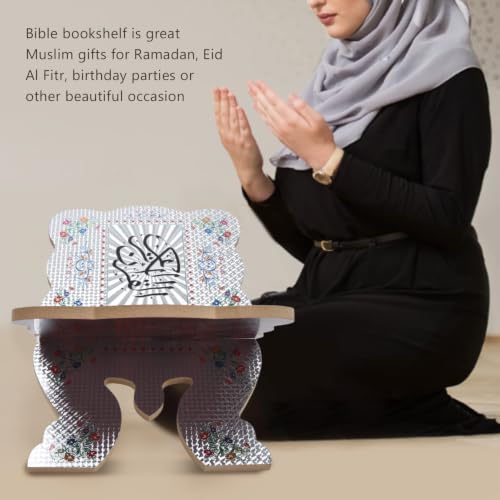 Quran Book Stand Holder Quran Book Bookshelf Quran Book Stand Holder Boxwood Bible Display Holders Rack for Muslim Teachers Children (JM01864)