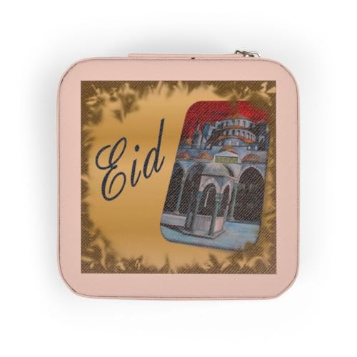 3dRose Eid- feast of the sacrifice, greater eid, muslim holiday, islamic, bayram, eker bayram Jewelry Travel Case Pink