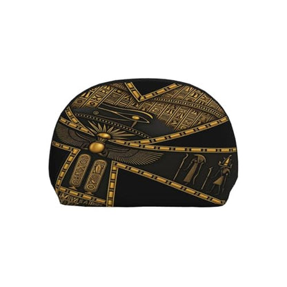 Egyptian Hieroglyphics 2-Piece Shell Makeup Bag Set, Large Capacity Travel Cosmetic Bag For Women With Zipper, Waterproof Polyester Toiletry Organizer Pouch For Purse, Travel, Gym & Daily Use - color: Egyptian Hieroglyphics2