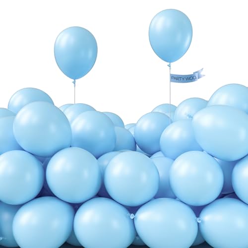 PartyWoo Light Balloons 100pcs Small Mini Pastel Sky Blue Balloons 5 Inch - color: Blue-y4, size: 5 inch