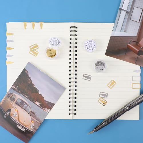 100Pcs Book Line Markers, Gold/Silver Metal Bookmarks Tin Mixed Metals Book Page Markers Book Marker Clips Book Annotation Supplies for Teachers, Students, Readers