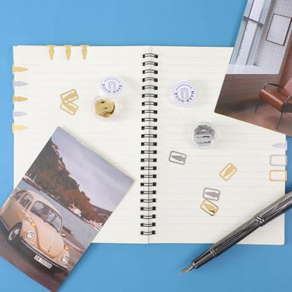 100Pcs Book Line Markers, Gold/Silver Metal Bookmarks Tin Mixed Metals Book Page Markers Book Marker Clips Book Annotation Supplies for Teachers, Students, Readers