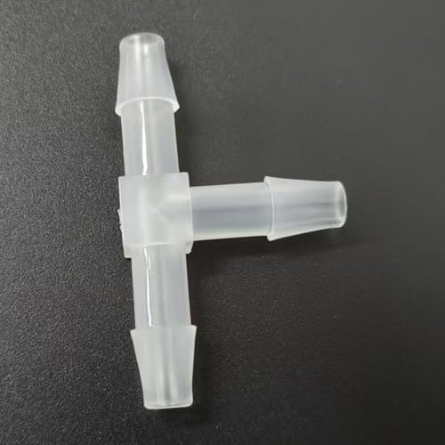 3 Way Tee Connector Equal Barbed T-Fitting 3 Way Hose Barb Adapter for Laboratory Biochemical Analytical Instruments Food Machinery Aquarium Equipment 100pc/pk (6.4mm 1/4'' Sq) - size: 6.4mm 1/4'' Sq