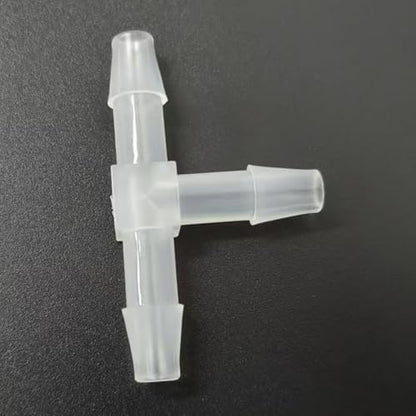 3 Way Tee Connector Equal Barbed T-Fitting 3 Way Hose Barb Adapter for Laboratory Biochemical Analytical Instruments Food Machinery Aquarium Equipment 100pc/pk (6.4mm 1/4'' Sq) - size: 6.4mm 1/4'' Sq