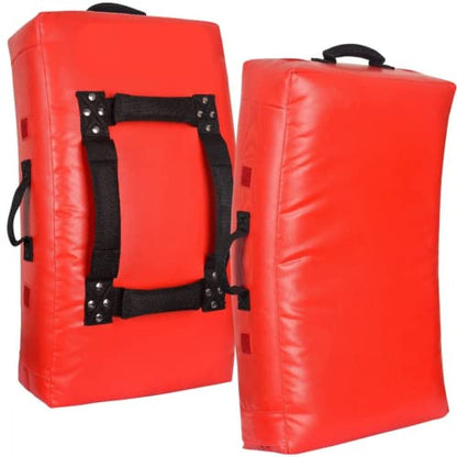 Kicking Shield Curved Muay Thai Strike Pad for Boxing, MMA Taekwondo Karate, Ideal for Martial Arts Suitable for Football, Basketball, Hokey, Lacrosse 28″x15″ - color: Red