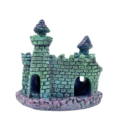 Small Aquarium Castle Decor , Mini Cute Fish Tank Castle Ornaments , Little Fish Fish Larvaes Shelter Shrimp Hide Caves Hideout for Small Medium Fish Tank Crab Shrimp Betta Cichlid Tank Decor (Blue)