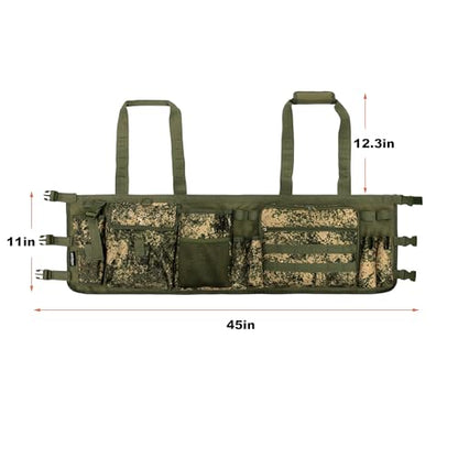 MYDAYS Fishing Bucket Organizer, Fishing Tackle Bag for Men, Rod and Tackle Boxes Holder Bag with Adjustable Buckle, Bucket Not Included (Green Camo)
