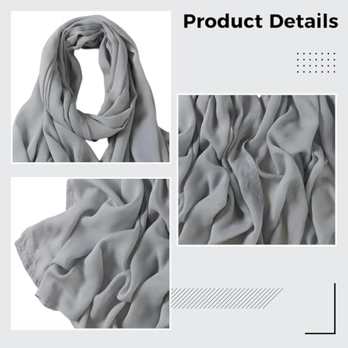 Viscose Cotton Hijab, Modal Linen Shawl, Solid Color Headscarf, 33.5 x 72.8 in / 85 x 185 cm, Thin Breathable Women's Scarf Wrap