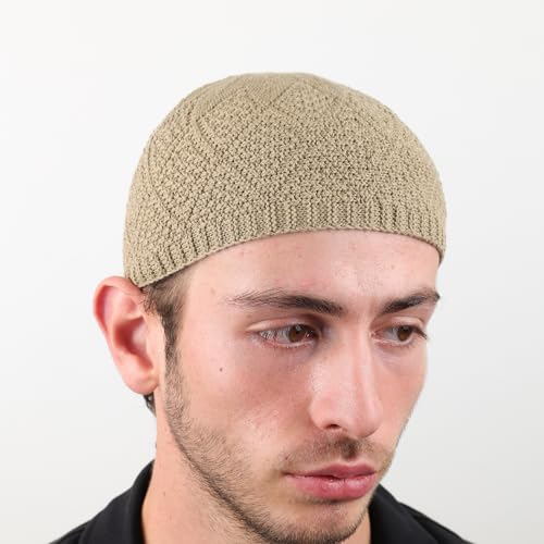 Muslim Kufi Hats for Men, Velvet Crochet Islamic Prayer Cap, Stretchable, Breathable Knit Skull Beanie,Standard Size - color: Oltu- Mix 2
