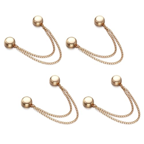 4PCS Multifunctional Magnetic Clothing Clips, Portable Shawl Clips with Chains for Women Men, Clothes Hijab Pins for Sweater Shawl Cardigan Collar Sleeve Dress Pant Hat