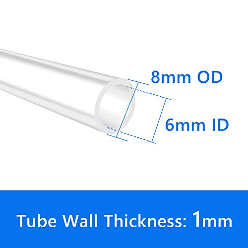 Quickun Pure Silicone Tubing, 6mm ID x 8mm OD High Temp Food Grade Tube Pure Silicone Hose Tube for Home Brewing, Beer Line, Kegerator, Wine Making, Aquaponics, Air Hose by Proper Pour (3.28 Ft) - size: 6mmx8mm, style: 3.28Ft (1meter)