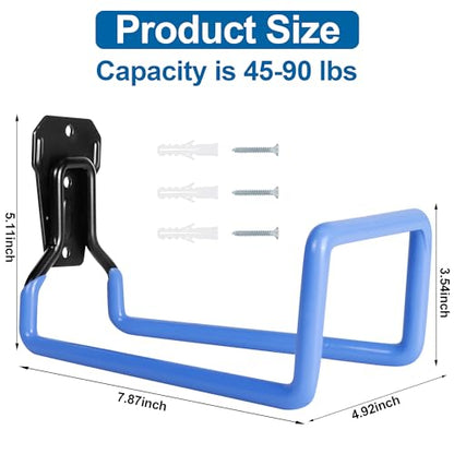 PeoMev 2PCS Hose Hanger Wall Mount - Metal Garden Hose Storage Water Hose Holders for Outside Heavy Duty Hose Reel for Water Hose - color: 2pc Blue