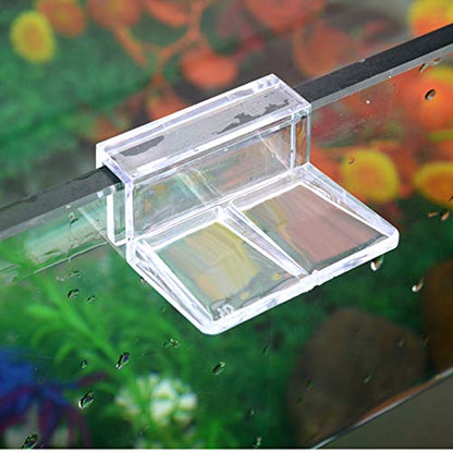 Ochine 4 PCS Aquarium Lid Clips, Transparent Aquarium Lid Clips, Clear Acrylic Fish Tank Lid Holder Aquarium Cover Support Clamps for Rimless Aquarium Glass Top, Fish Tank Cover, Aquarium Hoods - size: 12mm