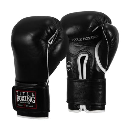 TITLE Boxing Old School Leather Sparring Gloves 2.0 - Boxing Gloves, Boxing Training Gloves, MMA Gloves, Oz Training Gloves, Kickboxing Gloves, Punching Bag Gloves, Sparring Gloves - color: Black, size: 14 oz
