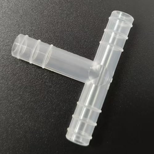 3 Way Tee Connector Equal Barbed T-Fitting 3 Way Hose Barb Adapter for Laboratory Biochemical Analytical Instruments Food Machinery Aquarium Equipment 100pc/pk (6.8mm 1/4'' 6T) - size: 6.8mm 1/4'' 6T