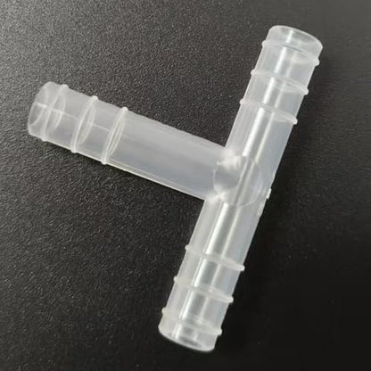 3 Way Tee Connector Equal Barbed T-Fitting 3 Way Hose Barb Adapter for Laboratory Biochemical Analytical Instruments Food Machinery Aquarium Equipment 100pc/pk (6.8mm 1/4'' 6T) - size: 6.8mm 1/4'' 6T