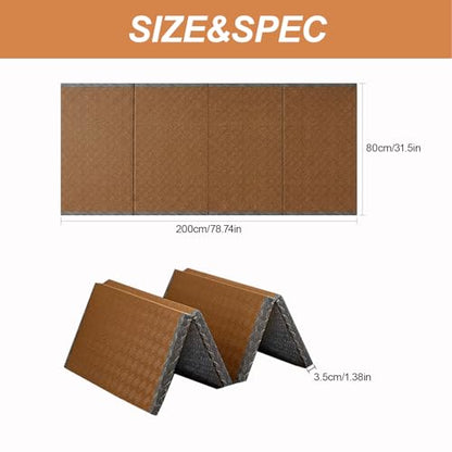 Japanese Tatami Mat, Tatami, Rug, Foldable Mattress, Roll up Rug, Japanese Floor Mattress, Floor Sleeping Japanese Futon Mattress, Meditation Yoga, Zen - size: Brown 80×200×3.5cm