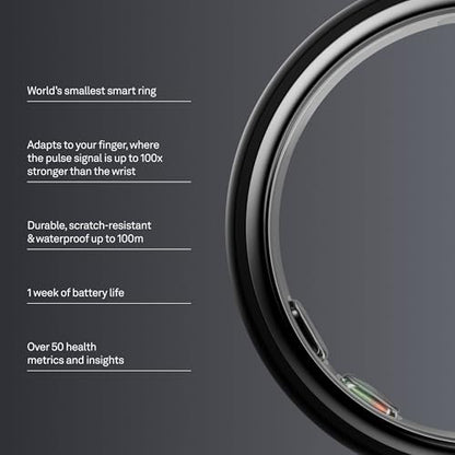 Oura Ring 5 Smart Wearable - Stealth - Size 8 - Fitness & Sleep Tracker - color: Stealth, size: 8, style: Ring