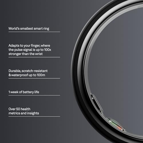 Oura Ring 5 Smart Ring - Stealth - Size 6 - Fitness & Sleep Tracker - color: Stealth, size: 6, style: Ring