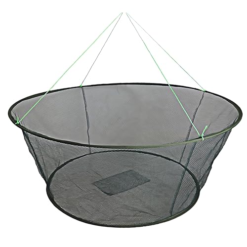 Foldable Fish Catching Net, Hand Cast Cage for Shrimp and Crab - size: Top Dia:59" Bottom Dia:47.2"