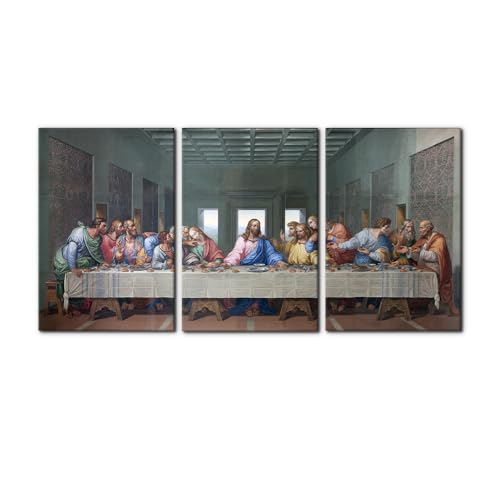 Pacimo 3 Pieces Classic Canvas Wall Art Prints The Last Supper Painting Prints on Canvas Jesus Modern Artwork Giclee Gallery Wrap Wall Decor Stretched and Framed Ready to Hang- 16"x24"x3 - color: Wallart-12, size: 16"x24"x3 Panels