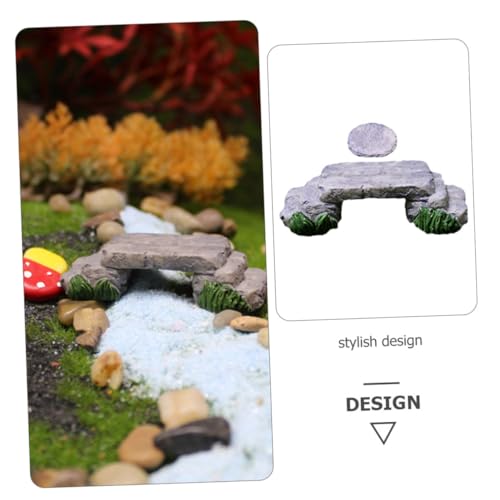 Abaodam Miniature Bridge Model with Mini Stepping Stones Garden Ornament for Succulents DIY Creative Micro Landscape Decor for Indoor Outdoor Fish Tank