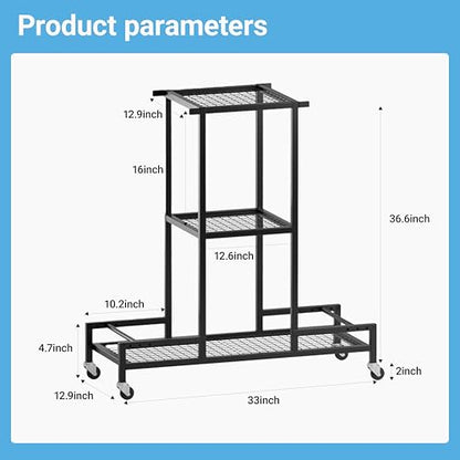 Standing Ski Storage Rack | Holds Snowboards & Skis, 3-Tier Organizer for Gear, Black - Ski Rack for Garage (without antislipmat) - style: without antislipmat