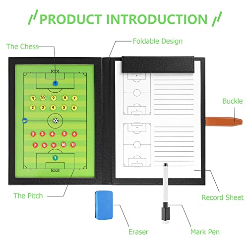 Pure Vie Portable Magnetic Soccer Coaching Board Football Tactics Clipboard | Soccer Strategy Whiteboard for Coaches Training and Matches, Dry Erase Board with Magnet, Pen Football Sport Coach Must Haves - color: 18.9'' X 12.6''