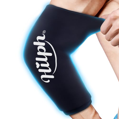 Hilph Elbow Ice Pack Wrap, Multi-Use Ice Sleeve for Elbow Arm Knee, Large | Reusable, Flexible Gel, Cold Compression, Tennis Elbow Golfers Arm Tendonitis Pain Relief, Muscle Relaxation, Sports Recovery - size: Large, style: Black