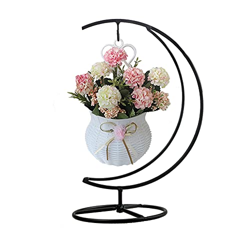 YY YEARCHY 10.6-inch Ornament Display Stand Crescent-shaped Iron - color: Black, size: 10.63"x4.88"X4.88"
