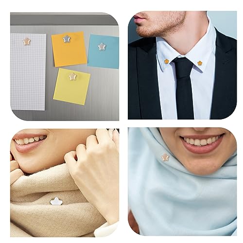 8PCS Hijab Magnetic Pins, Multi-Purpose Strong Magnetic Hijab Pins Scarf Clasp Pinless Brooch for Women Scarves Clothes, Star-shaped