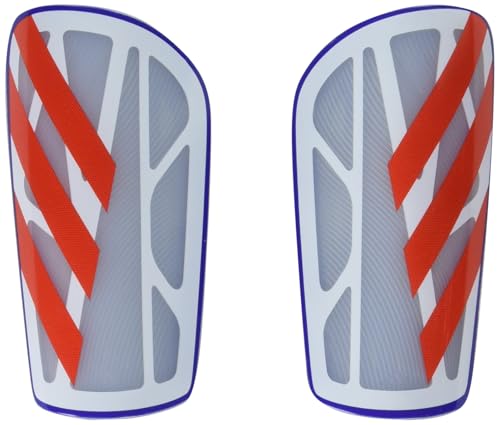 adidas Unisex Adult Tiro Soccer Shin Guards - color: White/Lucid Blue/Solar Red/League, size: Small