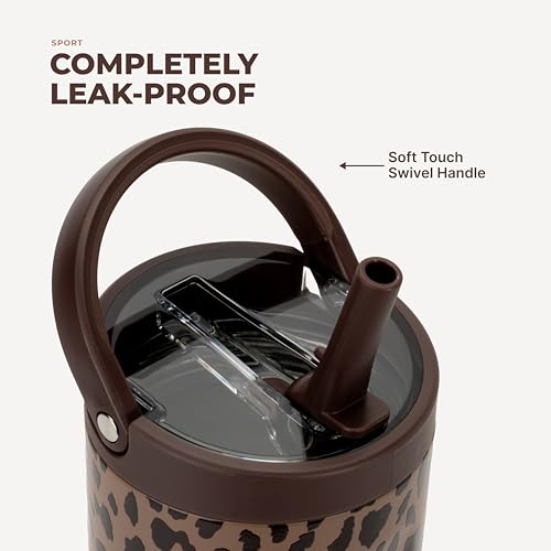 HydroJug Sport 32 oz Insulated Stainless Steel Water Bottle, Brown Leopard - color: Brown Leopard, size: 32 Ounces