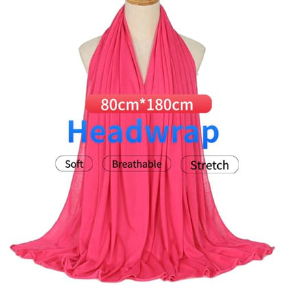 Harewom Head Wraps for Black Women Stretch Head Scarf Long African Hair Wraps Turban Headwraps Jersey Headbands - color: 1pcs -Deep Pink