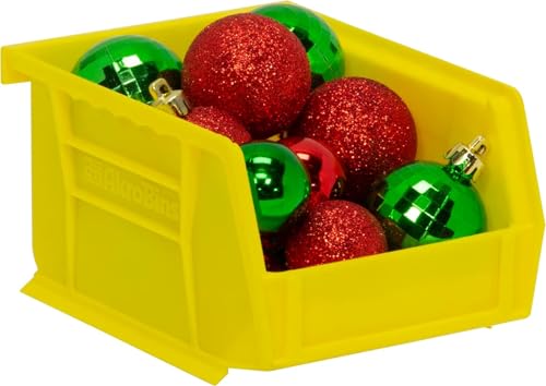 Akro-Mils 30210 AkroBins Plastic Storage Bins, 5"x4"x3", Yellow, 24-Pack | Space-Saving Stackable Bins for Garage, Pantry, Craft Organization - color: Yellow