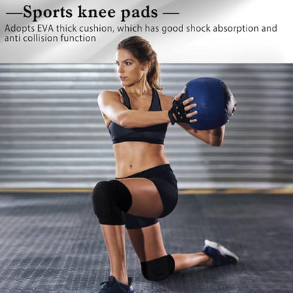 Eurzom 3 Pairs Dance Knee Pads Women Protective Non-Slip Knee Pads for Yoga Cheerleading Pole Floor Dance Volleyball - color: Black
