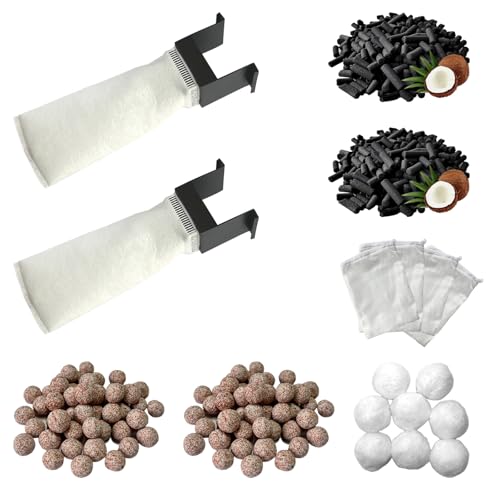 18 PCS Filter Media Maintenance Kit Replacement for All Desktop Innovative Marine Fusion Pro 2 AIO 10/14/20/25/40 L and Fusion AIO 15/20/25 Desktop Aquarium, Includes 200 Micron Filter Socks - size: 18 PCS