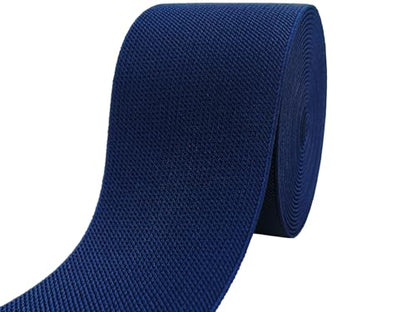 Navy Blue Knit Elastic Band 3 inch 5 Yards Double-Side Twill Woven Elastic Heavy Stretch Elastic Spool for Sewing Pants Waistband, Wigs, Skirts, Craft DIY Projects (#18) - color: Navy #18