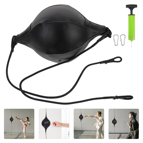 Cabilock Double End Boxing Ball Pu Speed Bag with Rope, Air Pump, Needle, and Hook – Hanging Reflex Training Equipment for Home Boxing Fitness and Reaction Coordination