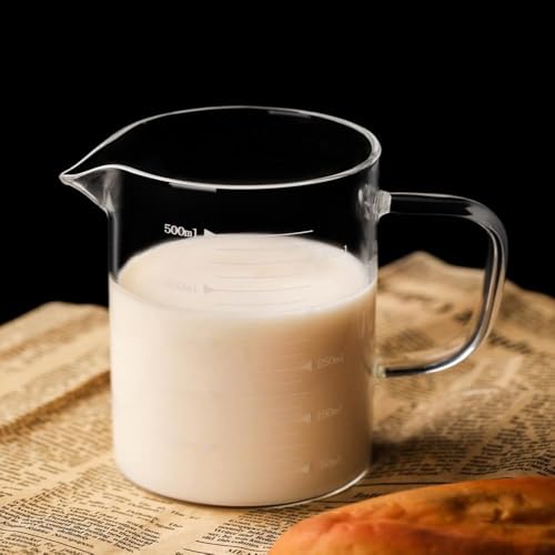 Glass Measuring Cup with V-Shaped Spout, High Borosilicate Glass, Capacity, Easy-Read Scale 250ml - color: Clear