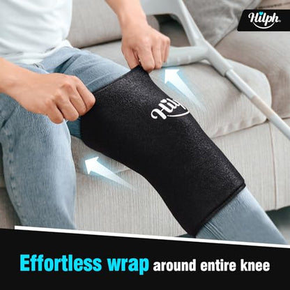 Hilph Knee Ice Pack Sleeve, Flexible Gel Ice Pack for Knee Pain Relief | Easy Wear, Reusable Cold Therapy for Knee Swelling, Replacement Surgery Recovery, Injuries, Arthritis, ACL, Strap Included - size: Medium, style: For Knee & Elbow with Extra Strap