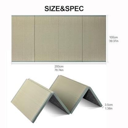 Japanese Tatami Mat, Tatami, Rug, Foldable Mattress, Roll up Rug, Japanese Floor Mattress, Floor Sleeping Japanese Futon Mattress, Meditation Yoga, Zen - size: Green 100×200×3.5cm