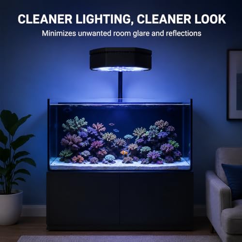 Light Shade for AI Prime HD – Reef Aquarium Light Cover | Reduces Glare & Light Spill | Friction Fit Snap-On Design | Saltwater Fish Tank LED Hood Accessory