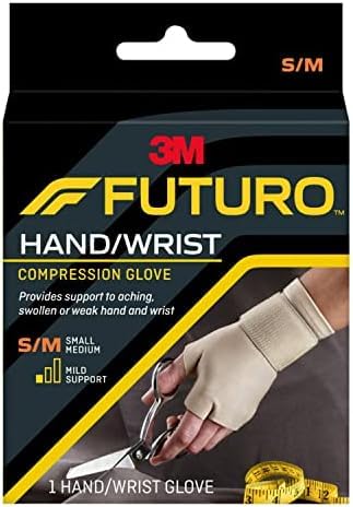 Futuro Hand and Wrist Compression Glove, Provides Support and Compression to Arthritic and Painful Hand Joints, Small/Medium, Beige (Pack of 12) - size: Small/Medium (Pack of 12)