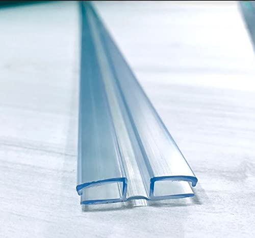 DistinctAndUnique Clear PVC Hinge Piano Style for 3/16" (4.5mm) or 1/8" (3mm) Material, 60 Inch, 1 Piece No Screw or Glue Plastic Aquarium Lid Hinges for Plexiglass Panels, Golf Cart Windshield Hinge