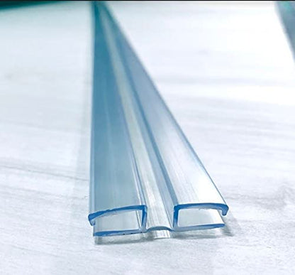 DistinctAndUnique Clear PVC Hinge Piano Style for 3/16" (4.5mm) or 1/8" (3mm) Material, 60 Inch, 1 Piece No Screw or Glue Plastic Aquarium Lid Hinges for Plexiglass Panels, Golf Cart Windshield Hinge