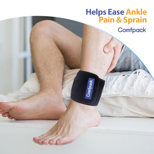 Comfpack Cold Therapy Wrap with 2 Gel Packs for Pain Relief, Reusable Gel Ice Pack for Arch, Foot, Wrist, Ankle, Relief for Arch Pain, Plantar Fasciitis, Instep Pain, Swelling, Extensor Tendonitis - size: Black, style: 1 Sleeve + 2 Gel Packs