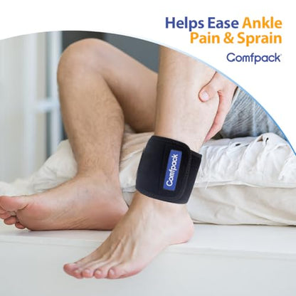 Comfpack Cold Therapy Wrap with 2 Gel Packs for Pain Relief, Reusable Gel Ice Pack for Arch, Foot, Wrist, Ankle, Relief for Arch Pain, Plantar Fasciitis, Instep Pain, Swelling, Extensor Tendonitis - size: Black, style: 1 Sleeve + 2 Gel Packs