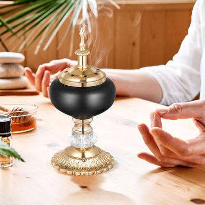 PRETYZOOM European Incense Burner Resin Candlestick Style Decor for Meditation Aromatherapy Housewarming Gift Home Decor Ornament Desktop Censer for Relaxation and Religious Use